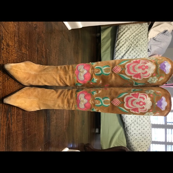 Casadei Shoes - Casadei embroidered suede boots 7.5